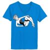 Ladies’  Junior Fine Jersey V-Neck Longer Length T-Shirt Thumbnail