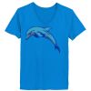 Ladies’  Junior Fine Jersey V-Neck Longer Length T-Shirt Thumbnail