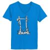 Ladies’  Junior Fine Jersey V-Neck Longer Length T-Shirt Thumbnail