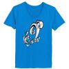 Ladies’  Junior Fine Jersey V-Neck Longer Length T-Shirt Thumbnail