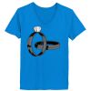 Ladies’  Junior Fine Jersey V-Neck Longer Length T-Shirt Thumbnail