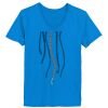 Ladies’  Junior Fine Jersey V-Neck Longer Length T-Shirt Thumbnail