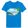 Ladies’  Junior Fine Jersey V-Neck Longer Length T-Shirt Thumbnail