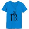 Ladies’  Junior Fine Jersey V-Neck Longer Length T-Shirt Thumbnail