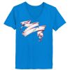 Ladies’  Junior Fine Jersey V-Neck Longer Length T-Shirt Thumbnail