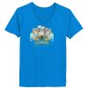 Ladies’  Junior Fine Jersey V-Neck Longer Length T-Shirt Thumbnail