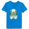 Ladies’  Junior Fine Jersey V-Neck Longer Length T-Shirt Thumbnail